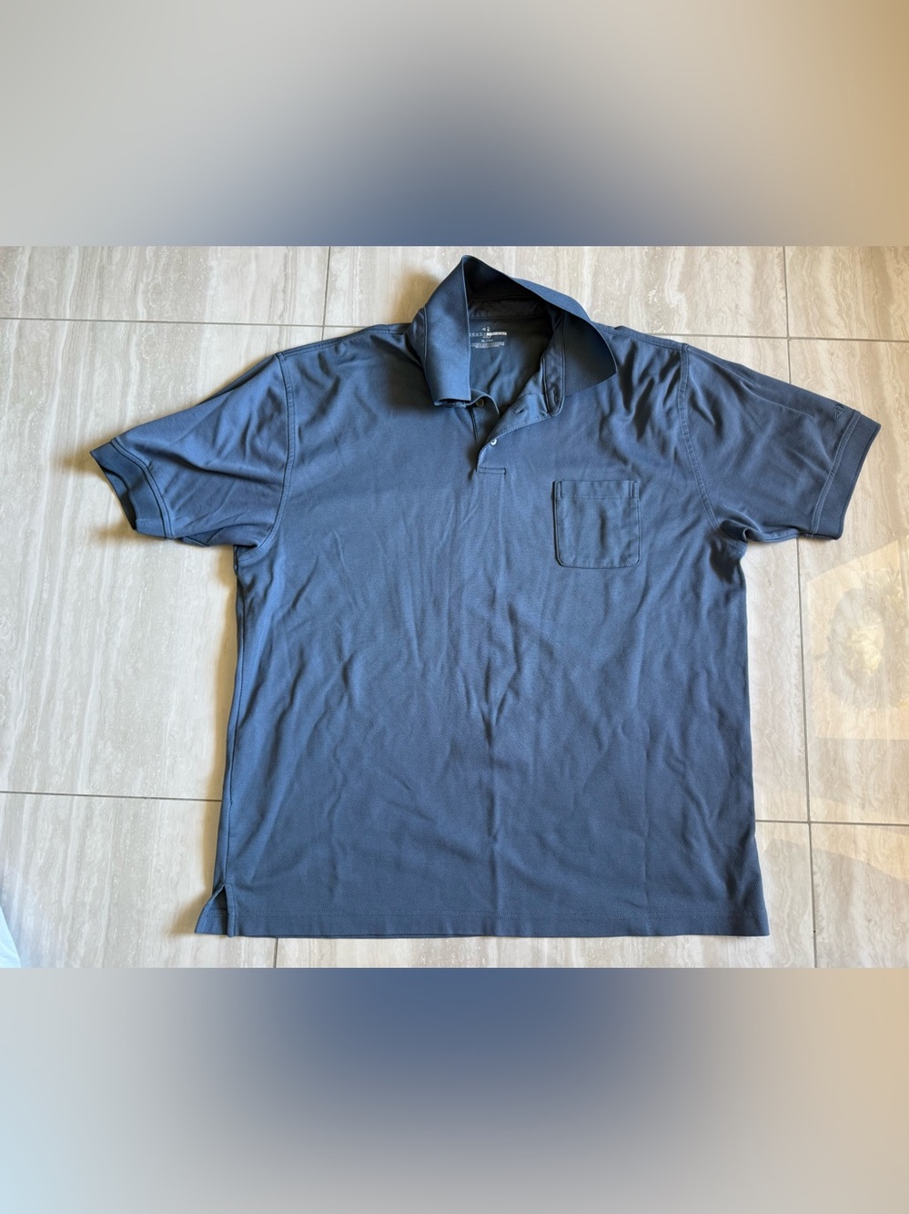 Grand Slam Men's Blue Polo with Chest Pocket XL textured 3 button